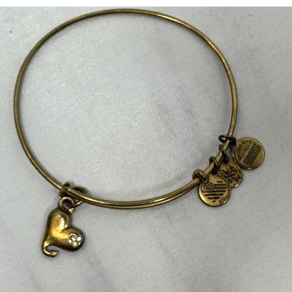 Alex and Ani Cupid's Heart Bangle Gold Bracelet, mother's day, wedding‎